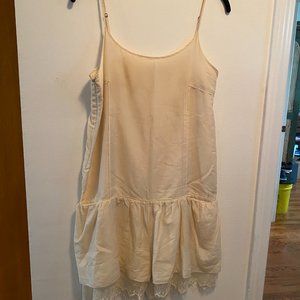 Flannel Brand Cream Lace-Trimmed Short Romper - image 1